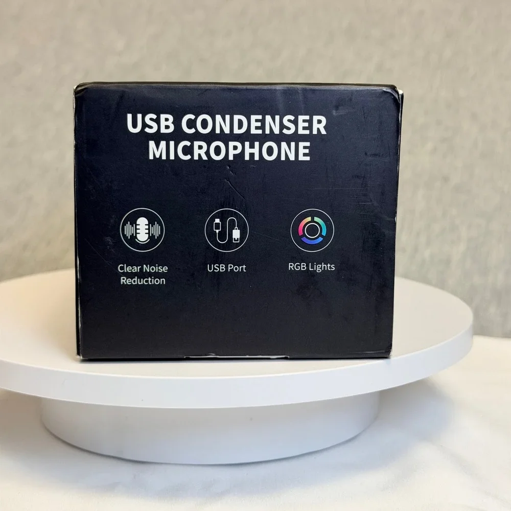 Onikuma M830 USB Condenser Microphone RGB Gaming Streaming Noise Reduction Black
